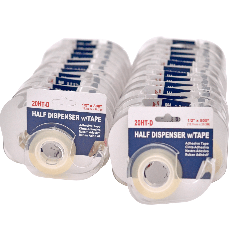 Office Stationery Tape on Half Dispenser, Clear