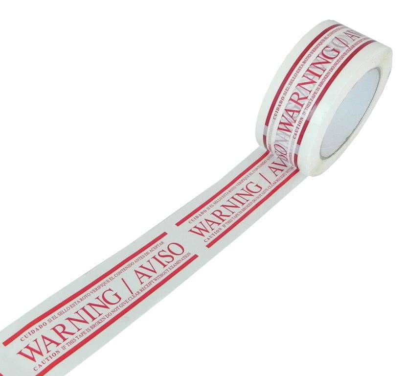 Carton Sealing Tape with "WARNING / AVISO" Imprinted Legend