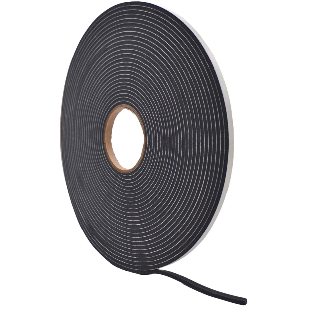 PVC Low Density Foam Tape, Gray - Weatherstrip Seal for Windows and Doors