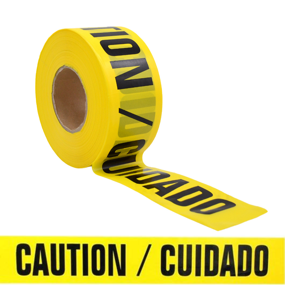 Hazard Identification Barricade Tape - "Cuidado/Caution" - 3 Inch Width