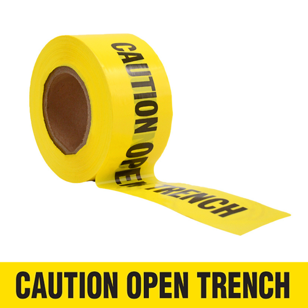 Hazard Identification Barricade Tape - "Caution Open Trench"