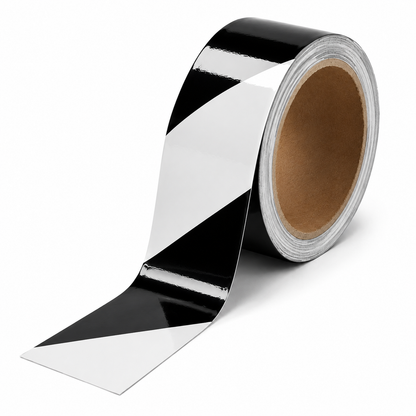 Laminated Vinyl Striped Warning Tape | 7 Mil