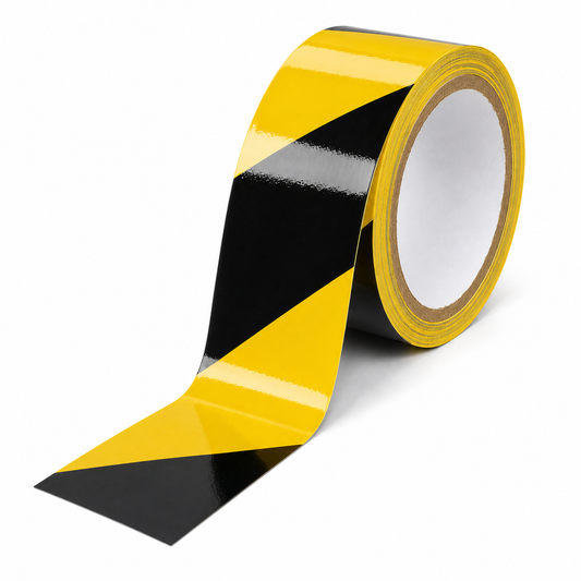 Laminated Vinyl Striped Warning Tape | 7 Mil