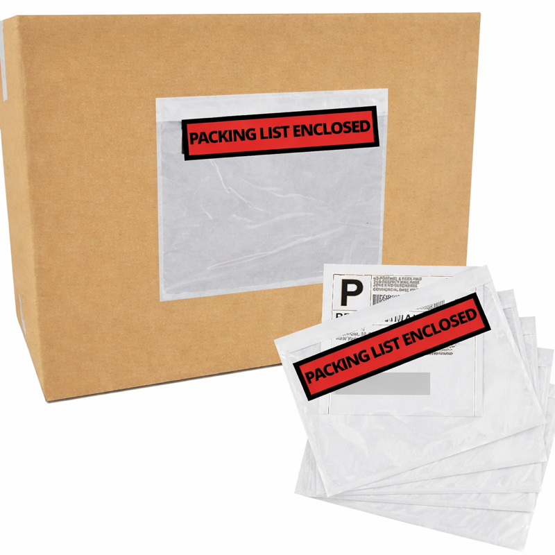 Pressure Sensitive Envelope "Packing List Enclosed" - 4.5"x5.5" (Pack of 1000), Self-Adhesive for Invoices