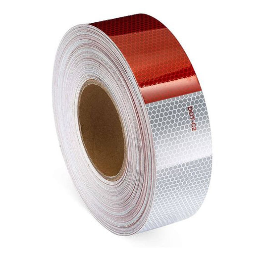 Retroreflective Tape with Red & White High Reflectivity Stripes - 5-year Warranty