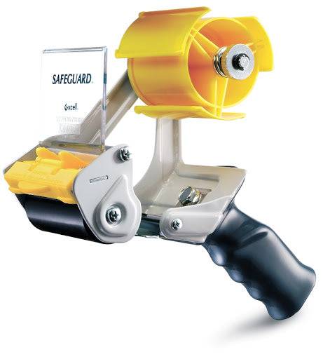 Commercial Grade Metal Frame Hand Held Packaging Tape Dispenser - Fits 4 Inch Tape