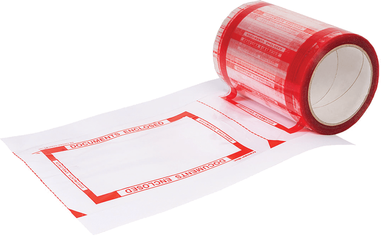 Self-Adhesive Pouch Tape "DOCUMENTS ENCLOSED" - 5"x6" for Invoices or Packing Lists