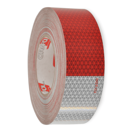 Retroreflective Tape with Red & White High Reflectivity Stripes - 10-year Warranty